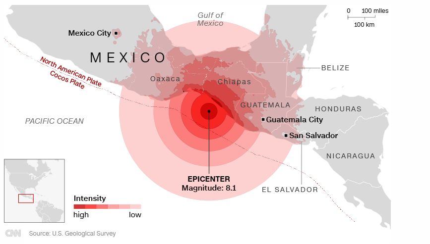 تعداد جان باختگان زلزله مکزیک به 90 نفر رسید