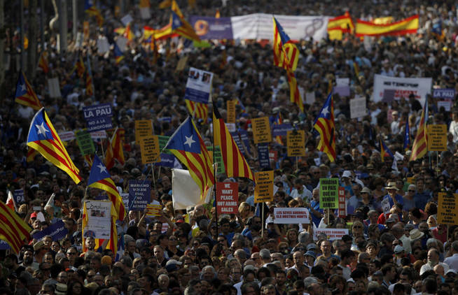 تظاهرات گسترده استقلال طلبان در بارسلون